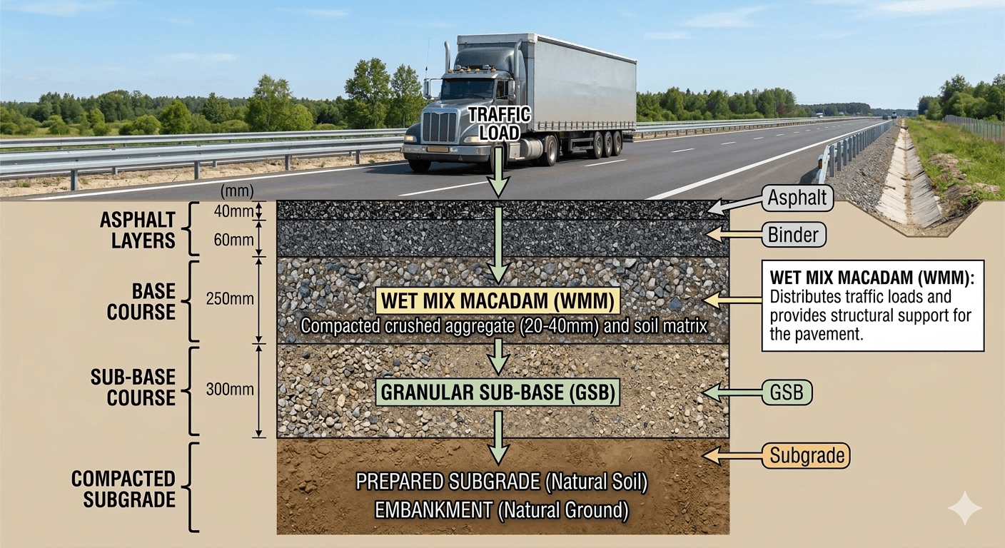 WMM - Atlas Technologies Wet Mix Macadam pavement layers