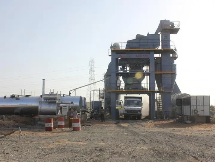 Atlas asphalt batch mix plant tower and twin-shaft mixer