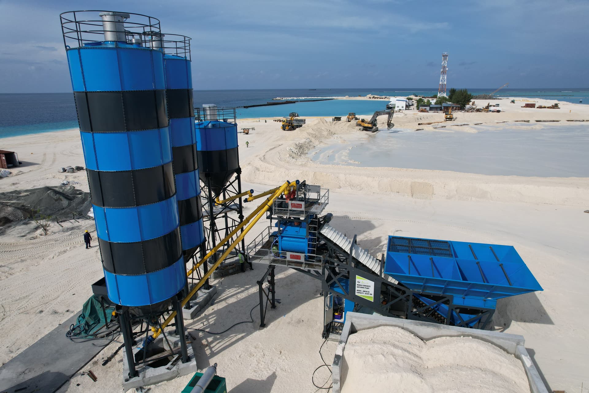 Atlas MOBMIX PRO 60 mobile concrete batching plant twin shaft mixer