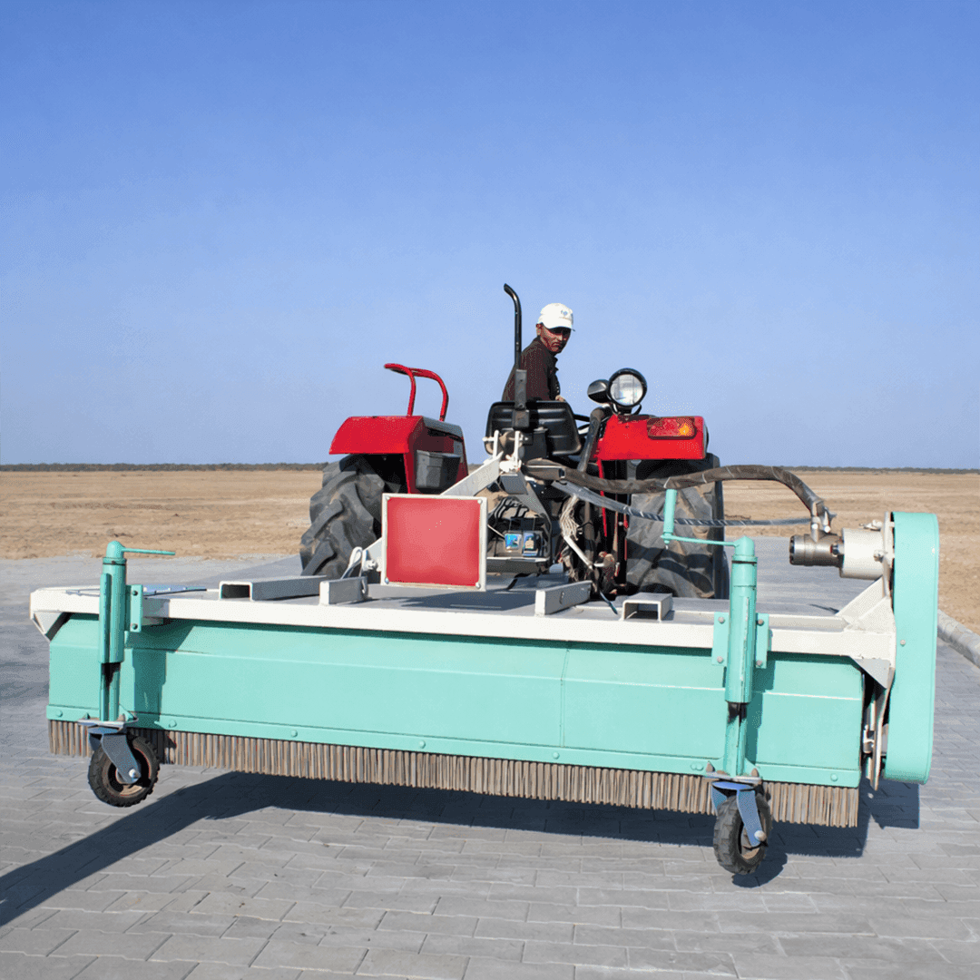 Hydraulic road sweeper machine components