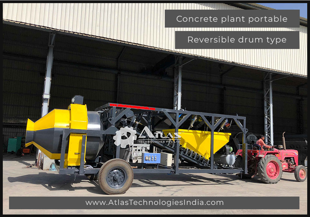 concrete mixer with reversible drum