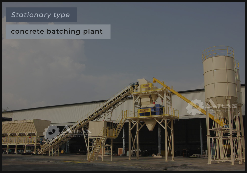 Stationary concrete batching plant